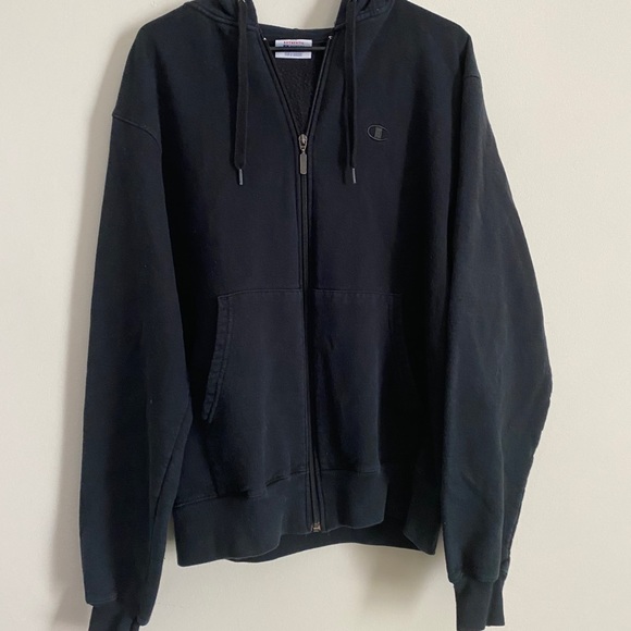 Black Authentic Champion Zip Up Size M - Picture 1 of 4
